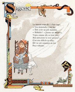 Alphabet of good example "のイラスト、1890年頃（エングレーヴィング）