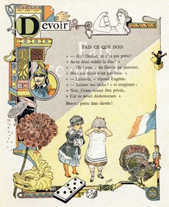 Alphabet of good example "のイラスト、1890年頃（エングレーヴィング）