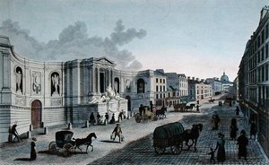 フォーブール・サン・ジェルマン、グルネル通りの噴水の眺め、グリムベルゲン作、1815-20年頃（彩色済みエングレーヴィング） 作： Henri (after) Courvoisier Voisin