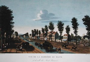 ザ・バリエール・デュ・メイン」1815-20年頃（カラーエングレーヴィング） 作： Henri (after) Courvoisier Voisin
