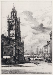 リバプール、セント・ニコラス教会（銅版画 作： Henri (after) Toussaint