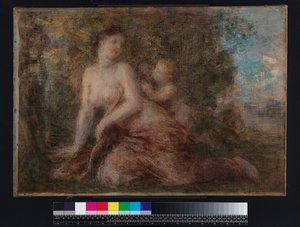 金星とキューピッド、1904年以前（キャンバスに油彩） 作： Henri (attr. to) Fantin Latour