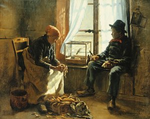 冬の太陽;冬の太陽、 作： Henri Adolphe Laissement