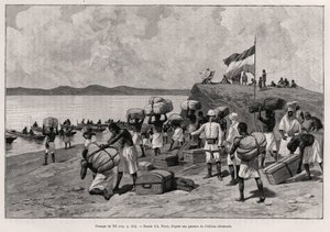 ナイル川の通過。ペータース博士（1856-1918）の物語「Au secours d