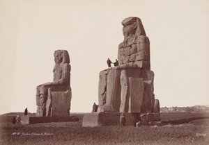 テーベ、メムノンの巨像,1870年代(写真)