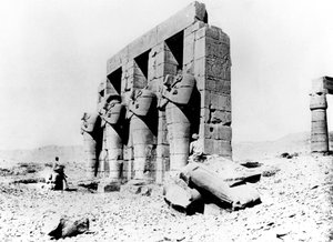 寺院遺跡、ヌビア、エジプト、1887 作： Georges Henri Bechard