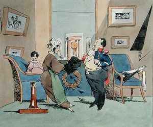 私は恐ろしく強くなった...」。卿は制服をとても誇りに思っている」フランソワ・セラフィン・デルペッシュ（1778-1825）の「Vues de Paris, Esquisses morales et philosophiques」のための漫画（19世紀初頭、カラーリトグラフ）。 作： Henri Bonaventure (after) Monnier