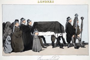 人々の抑留、Henri Monnierによる &39;London&39;のイラスト、パブ。パリ、1828年頃（手塗りのリト）