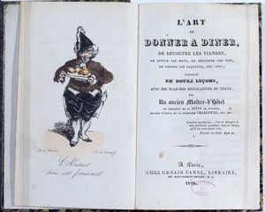 オノレドゥバルザック（1799-1850）、1828年に出版された本「L&39;Art de Donner A Diner」の口絵