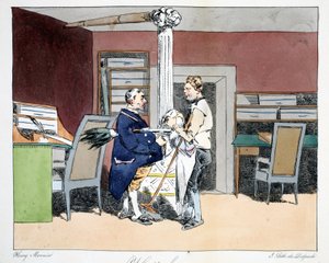 8時、アンリ・モニエによる「行政の方法、自然の後に描かれた」からのイラスト、パブDelpechによるリトグラフパリ、1828年頃（手塗りのリト） 作： Henri Bonaventure Monnier