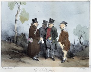 Les politiques - アンリ・モニエ著「Esquisses parisiennes」（デルペッシュ編、パリ）に掲載。 作： Henri Bonaventure Monnier