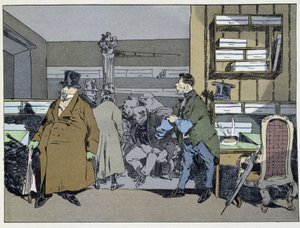 9時間：社員の到着、コスチュームの変更、小さなストーブの見学 - アンリ・モニエの「行政の風習」にて