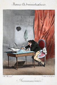 DelpechによってリトグラフされたHenri Monnierによる &39;Administrative Manners、Drawn After Nature&39;からの過剰なイラスト、パブ。パリ、1828年頃（手塗りのリト） 作： Henri Bonaventure Monnier