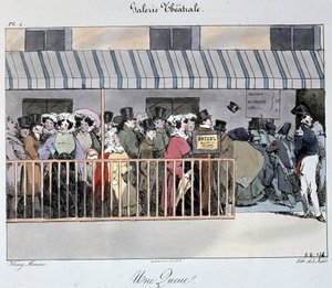 シアターギャラリー：入口のしっぽ - アンリ・モニエのドローイング、カルナヴァレ 作： Henri Bonaventure Monnier