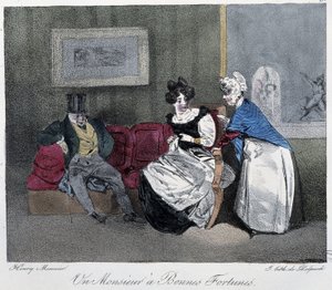 Un Monsieur à bonne fortunes - Henri Monnier, ed. Delpech, Parisの「Esquisses parisiennes」に掲載。 作： Henri Bonaventure Monnier