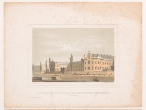 クライン カスティエルチェの兵舎とブリュッセルの新しい倉庫の眺め Caserne du petit chateau et nouvel entrepôt, a Bruxelles (オブジェクトのタイトル) 作： Henri Borremans (attributed to)