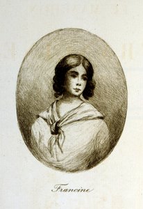 フランスの小説家・詩人であるルイ・アンリ・ミュルジェ（1822-1861）の「フランシーヌのマフ」（Le Manchon de Francine）のためのアンリ・ブーテによる挿絵。 作： Henri Boutet