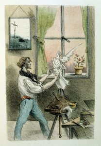 フランスの小説家・詩人であるルイ・アンリ・ミュルジェ（1822-1861）の「フランシーヌのマフ」（Le Manchon de Francine）のためのアンリ・ブーテによる挿絵。 作： Henri Boutet