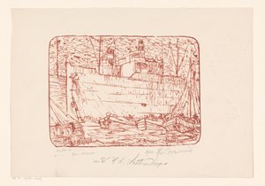 Haven te Antwerpen (オブジェクトの元のタイトル) 作： Henri Braakensiek (signed by artist)