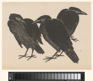 三羽のカラス 作： Henri Charles Guérard