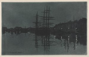 ディエップでの月の影響、c。 1885年。 作： Henri Charles Guérard