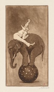 象と道化師LElephant et le Clown、c。 1889年。 作： Henri Charles Guérard