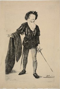 ハムレット役のフォーレ 作： Henri Charles Guérard