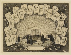22枚の肖像、1881年（エッチング、ドライポイント） 作： Henri Charles Guérard