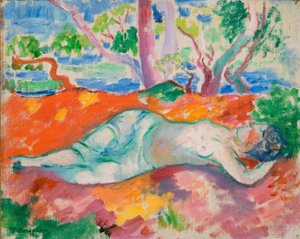 ライダー、眠る女性 作： Henri Charles Manguin
