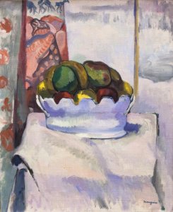 果実とムスティエ（土器 作： Henri Charles Manguin