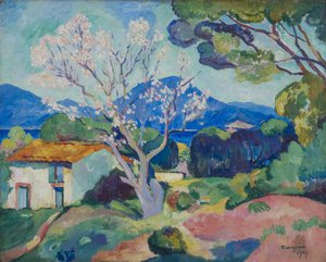 LAmandier en fleurs、1907。 作： Henri Charles Manguin