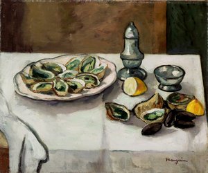 牡蠣のある静物 作： Henri Charles Manguin