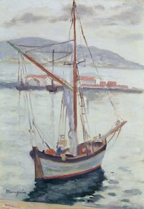 Iates em Saint Tropez (óleo sobre tela) 作： Henri Charles Manguin
