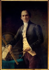 天文学者ジャン・バティスト (Jean-Baptiste) Joseph Delambre (1749-1822) の肖像画 - Henri Coroenne (1822-1909) の絵画 - パリ、Musee De l
