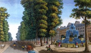 噴水、サン・マルタン大通り、1810-1820年頃（エングレーヴィング） 作： Henri Courvoisier Voisin