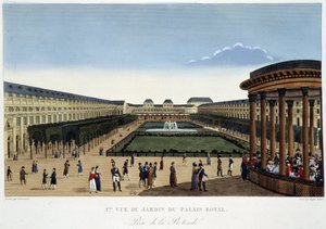 パレ・ロワイヤルの庭園（1820年頃） - Courvoisierの「Vues de Paris」にて