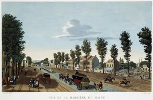 バリア・デュ・メインの眺め - 「1810年頃のパリの眺め」にて。Courvoisierの「Les Barriers de Paris」。 作： Henri Courvoisier Voisin