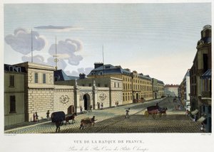 フランス銀行の眺め - クルボアジェの「Vues de Paris」より 作： Henri Courvoisier Voisin