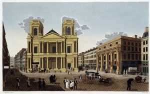 サン・トゥスタッシュ教会（1820年頃） - Courvoisierの「Vues de Paris」にて 作： Henri Courvoisier Voisin