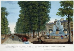サン・マルタン通りの噴水または水城 - Courvoisierの "Vues de Paris "にて 作： Henri Courvoisier Voisin
