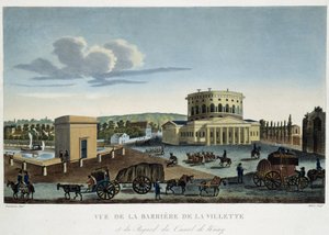 1820年頃のラ・ヴィレットの障壁 - クルボアジェの「Vues de Paris」より 作： Henri Courvoisier Voisin