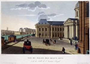 1820年頃のパレ・デ・ボザール・アンド・インスティトゥート - クルボアジェの「Vues de Paris」にて 作： Henri Courvoisier Voisin