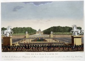 ルイ15世広場（コンコルド） 1820年頃 クルボアジェ作「Vues de Paris」より 1827年
