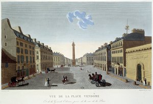 ヴァンドーム広場、ラ・ペ通りの眺め - パリ by Courvoisier 作： Henri Courvoisier Voisin