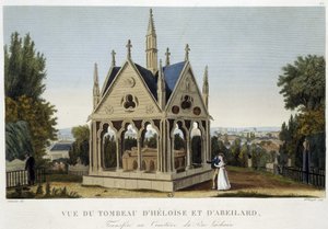 ペール・ラシェーズのヒロイズとアベラールの墓（1820年頃） - クルヴォワジエの「Vues de Paris」より