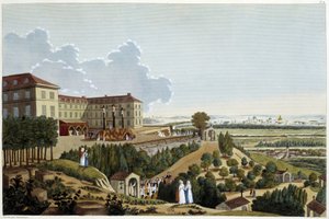 スレスヌのサン・クロワ祭の際のカルヴァリーの眺め - Courvoisierの "Vues de Paris "より 作： Henri Courvoisier Voisin
