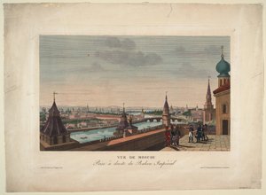 1812年に皇居のバルコニーから撮影したモスクワの景色 作： Henri Courvoisier Voisin
