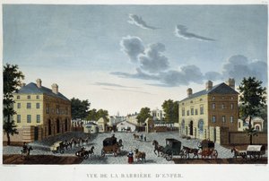 バリア・ダンフェールの眺め - 「1810年頃のパリの眺め」にて。Courvoisierの「Les Barriers de Paris」。 作： Henri Courvoisier Voisin