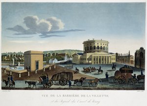 レ・バリア・ド・ラ・ヴィレットの眺め - 「1810年頃のパリの眺め」にて。Courvoisierの「Les Barriers de Paris」。 作： Henri Courvoisier Voisin