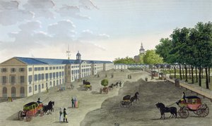 クロードフォルティエ（1775-1835）によって彫刻された、パリの植物園にある自然史博物館の新しいギャラリーのビュー（カラー彫刻）